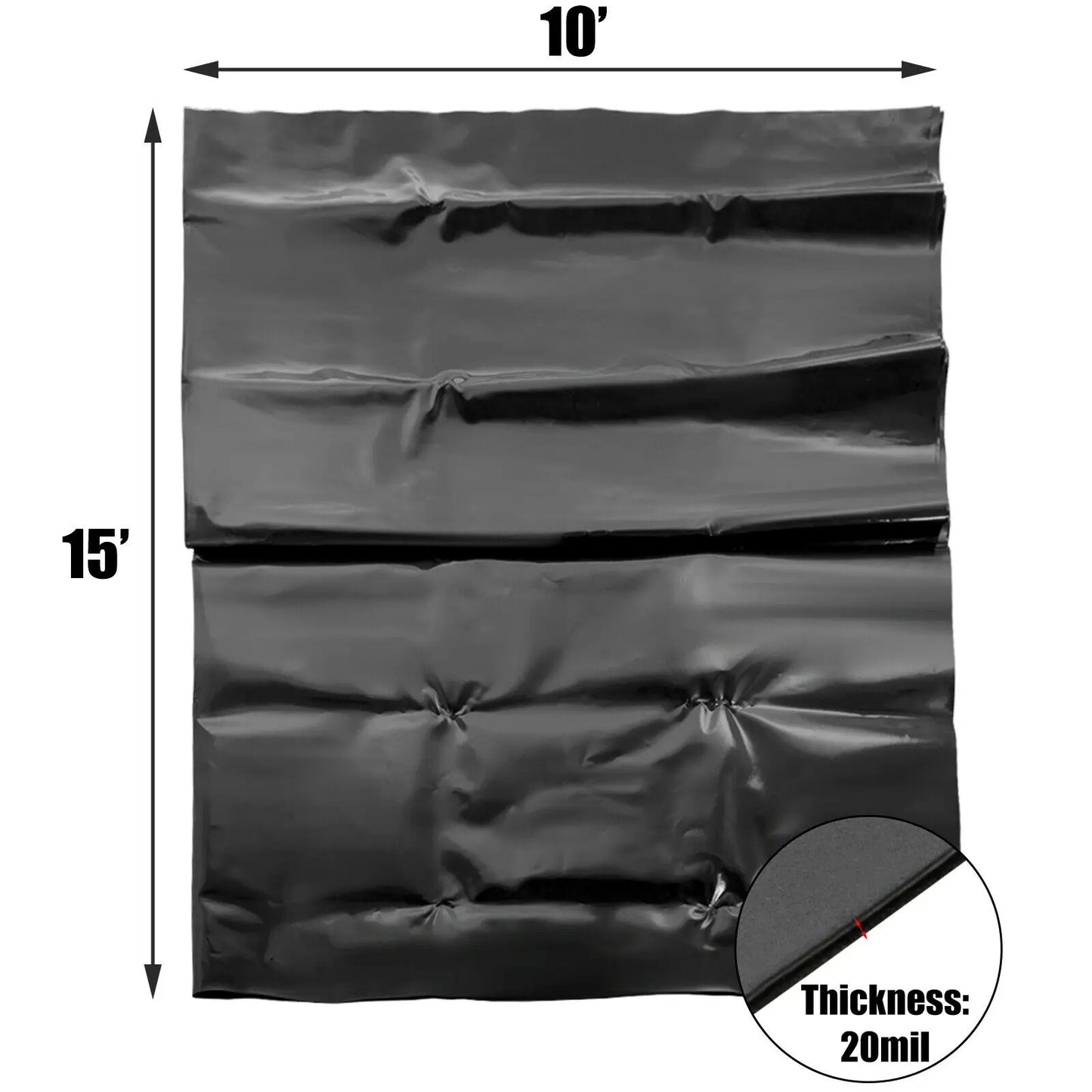 SucceBuy LLDPE Pond Liner 20 Mil Liner for Pool Landscaping Waterfall Gardens Fishponds Backyard Waterfalls Fish Pond Liners