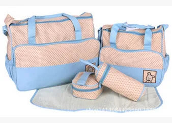 Mom Bag Five-Piece One-Shoulder Large Capacity Waterproof Diaper Bag
