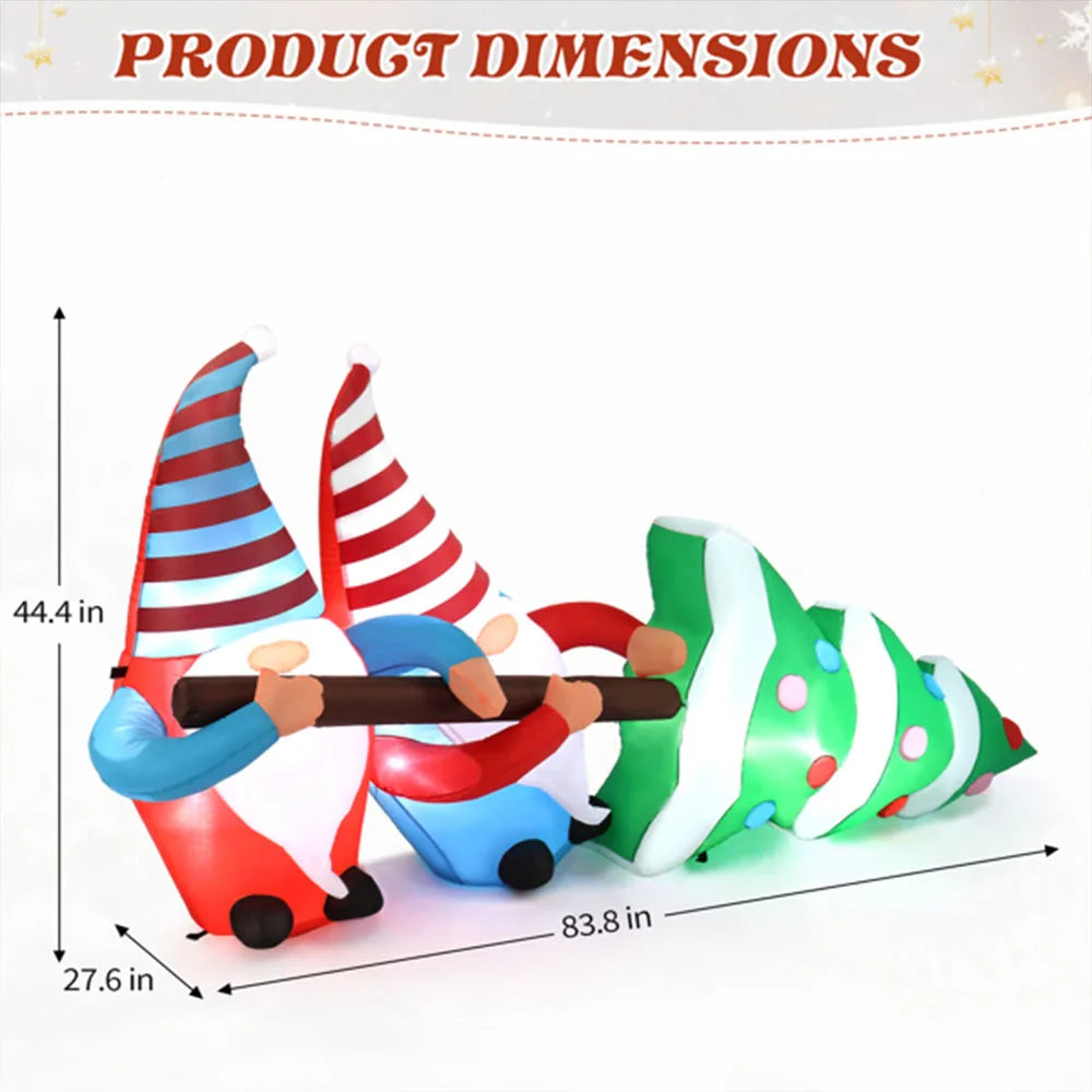 High Concerned Santa Claus Inflatable LED Yard Decor