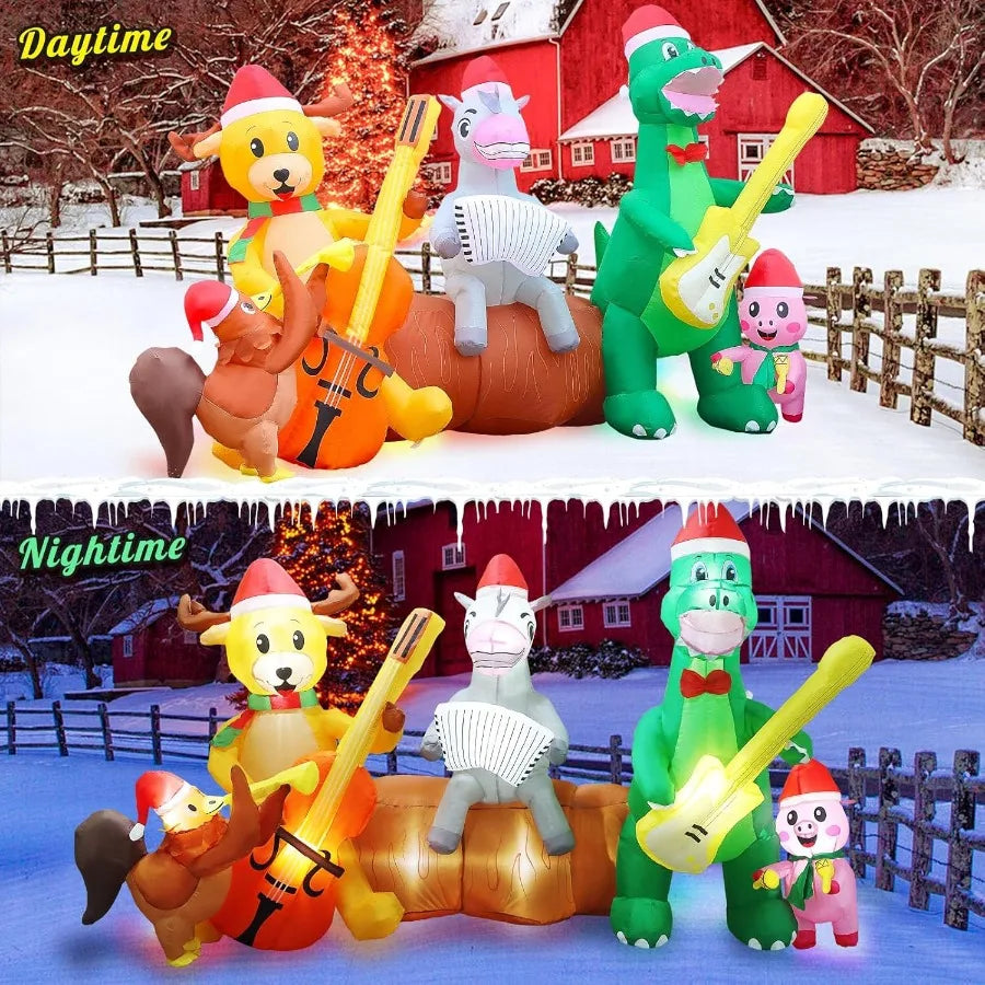 Hign-concerned Christmas Inflatables Dragon Reindeer Farm Animals Music Band