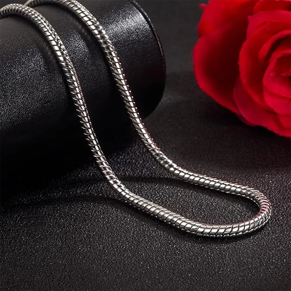 NGTC 925 Sterling Silver Snake Chain Necklace For Men Women