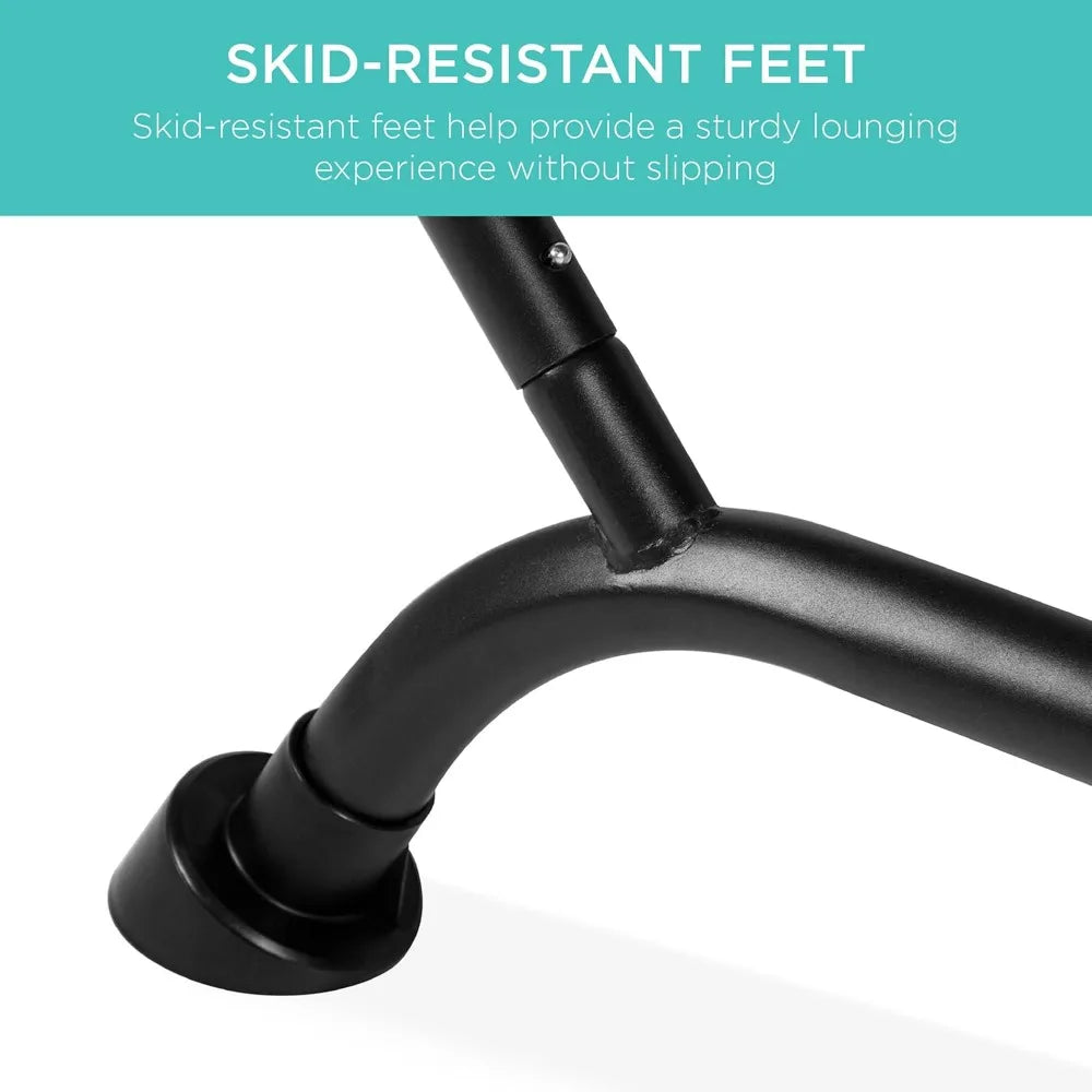 Outdoor Hammock Bed with Stand for Patio, Backyard, Garden, Poolside w/Weather-Resistant Polyester, 500LB Weight Capacity