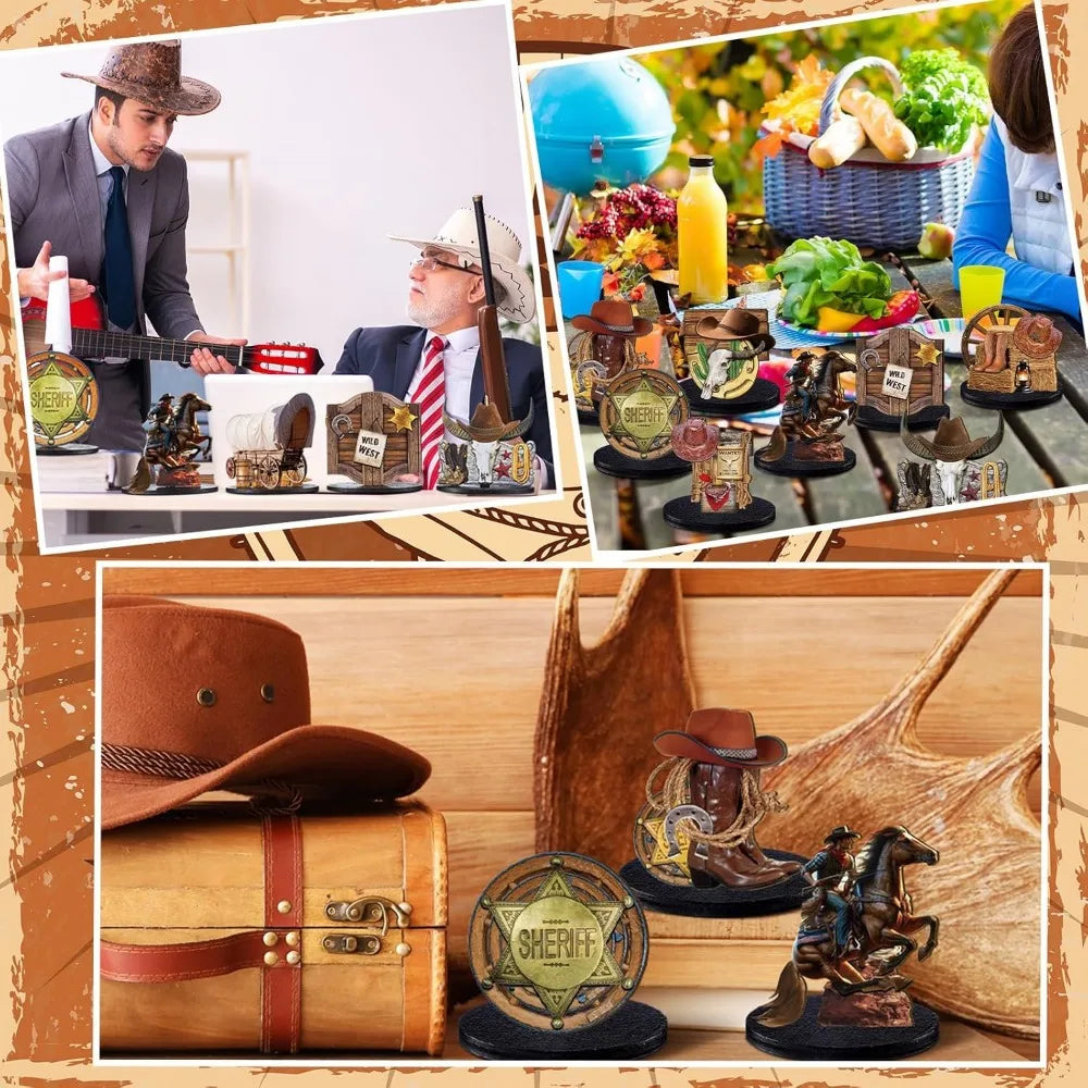 Western Cowboy Centerpieces Set of 12 for Party Tables
