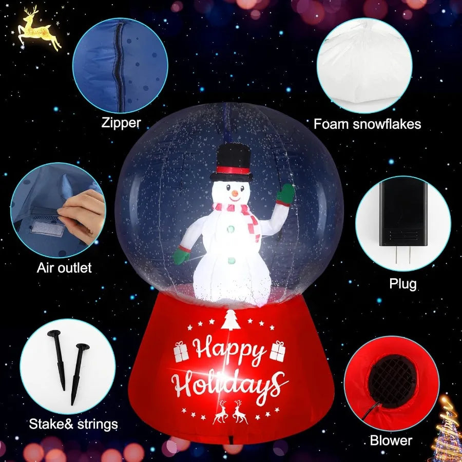 Hign-concerned Inflatable Snow Globe With LED Lights