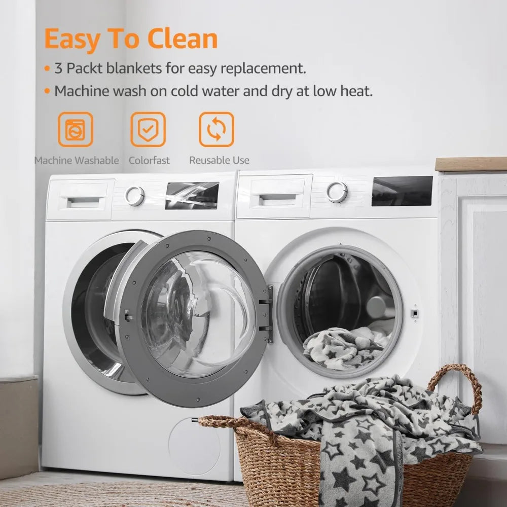 Nobleza Warm Pet Blanket Set Waterproof Reversible Fleece