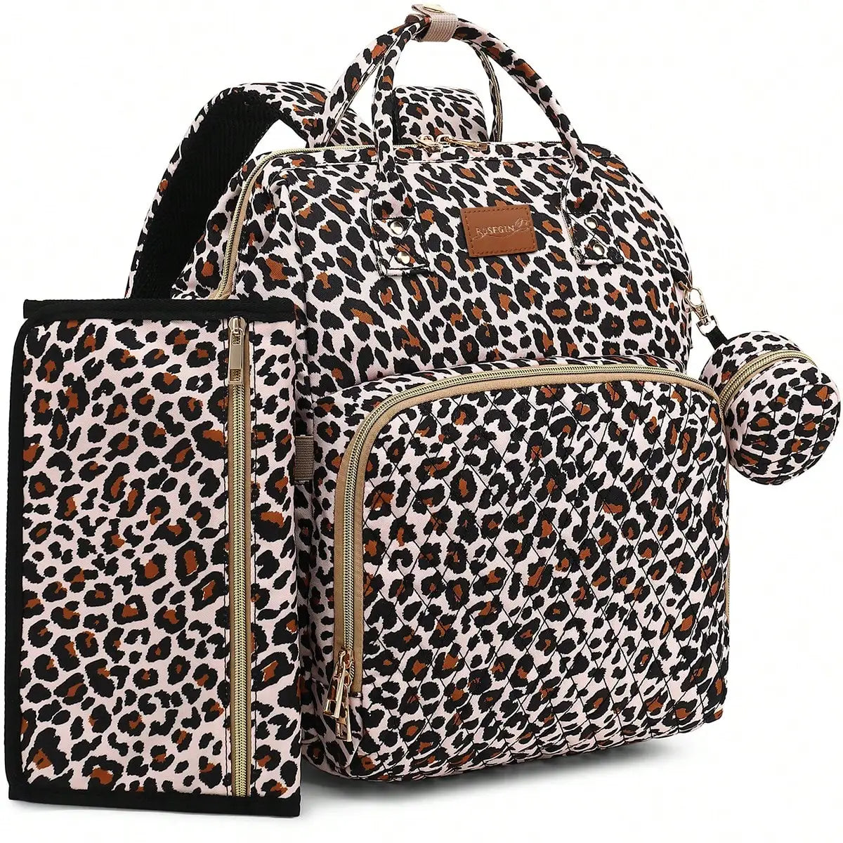 Diaper Backpack Traveling Organizer With Weatherproof Changing Pad Pacifier Case