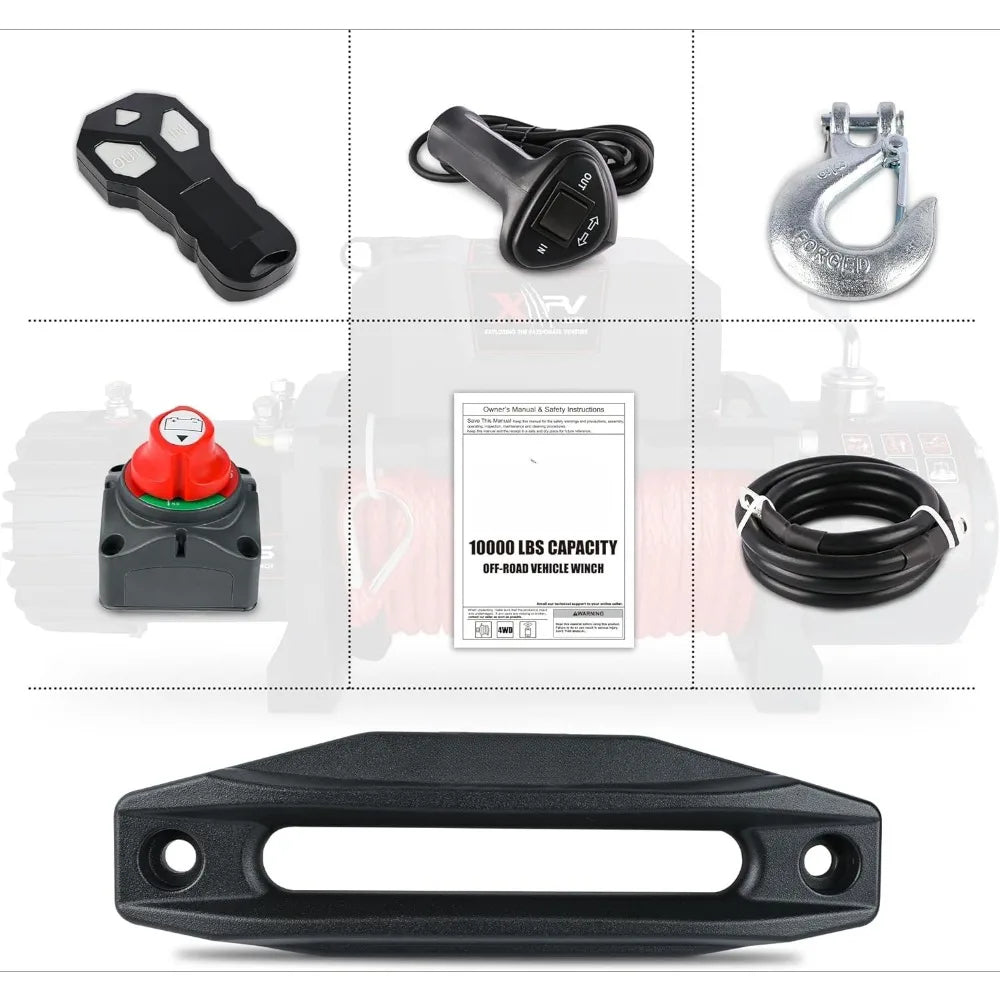 DIY Supplies Winch 10000 Lb Electric IP67 Remotes Kit