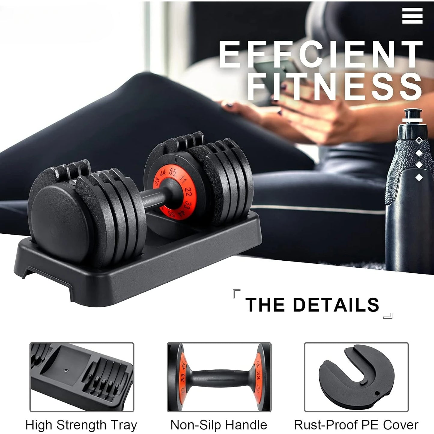 Dumbbell Set with Adjustable Anti-Slip Handle for Home Gym