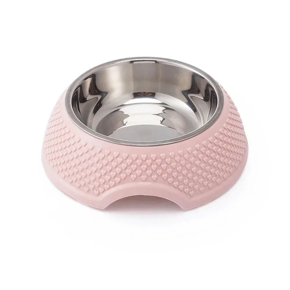 Hign-concerned UltraStainlessSteel Dog Feeding Bowl Petware Heart Shaped Pattern