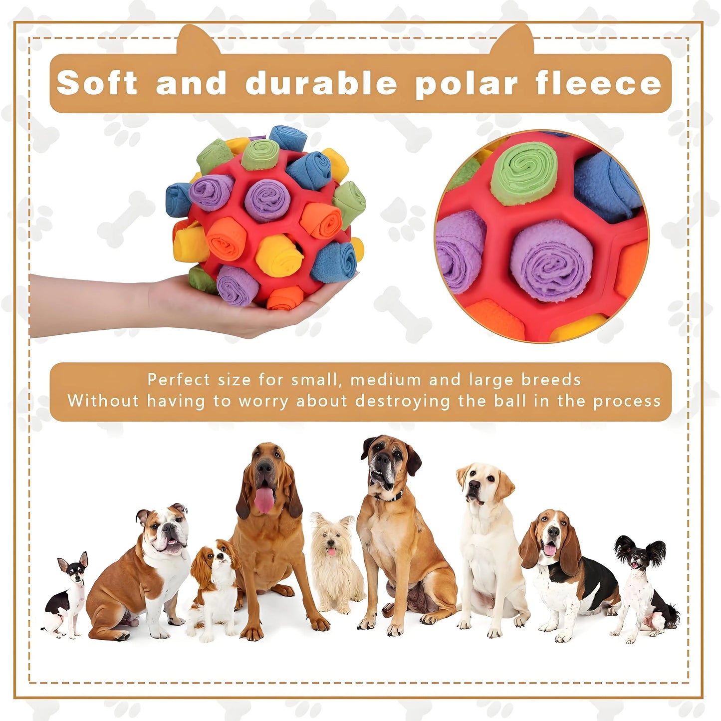 Hign-concerned Mental Stimulation Snuffle Ball Dog Chew Resistant Puzzle Enrichment