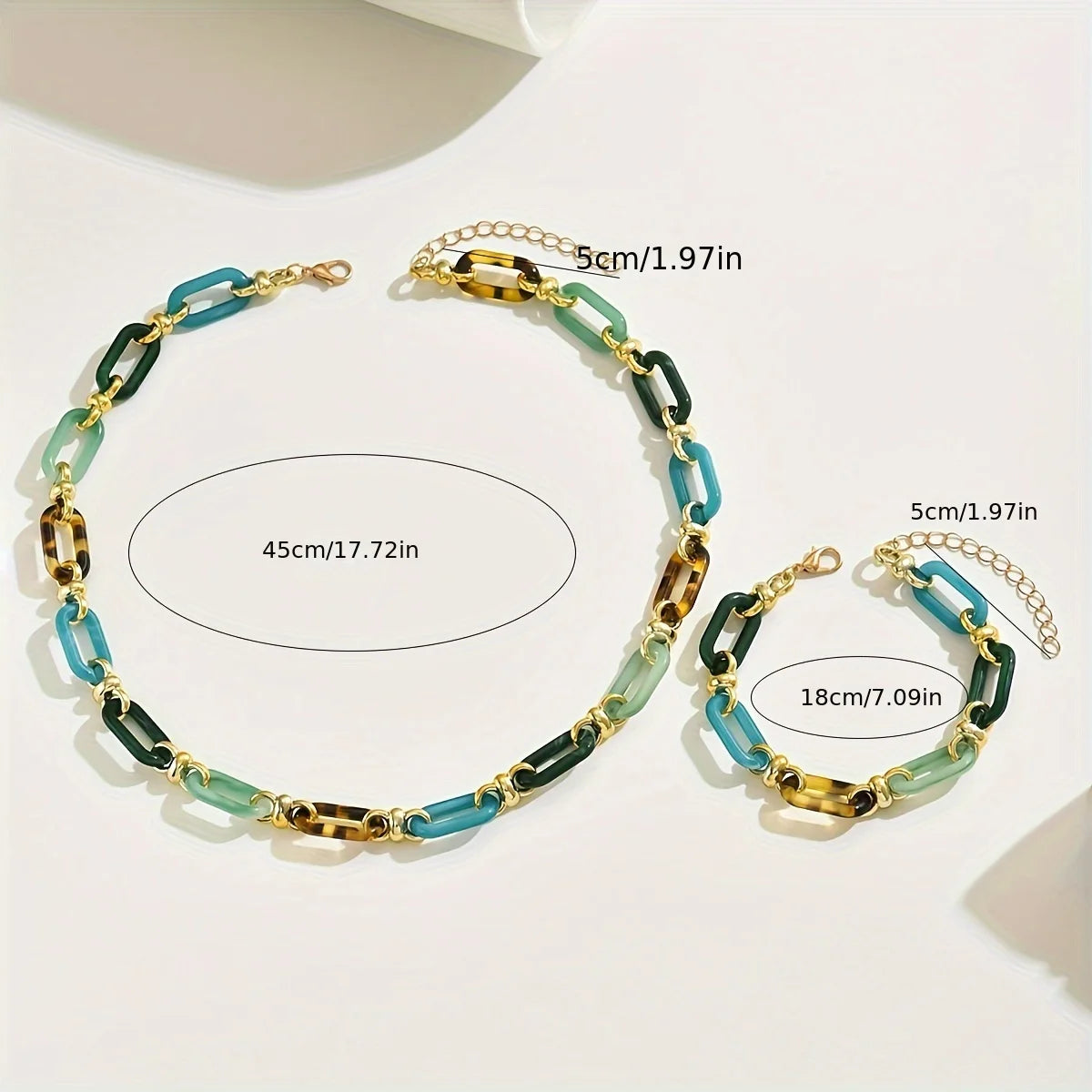 Fine Or Fashion Resin Jewelry Set Necklace Bracelet Boho
