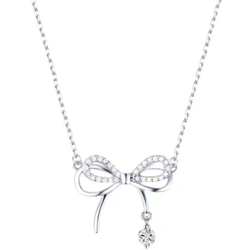 Guangdong Bowknot Silver Plated Necklace For Women