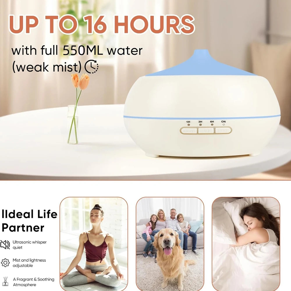 Essential Oil Diffuser With Remote And Seven Color LEDs