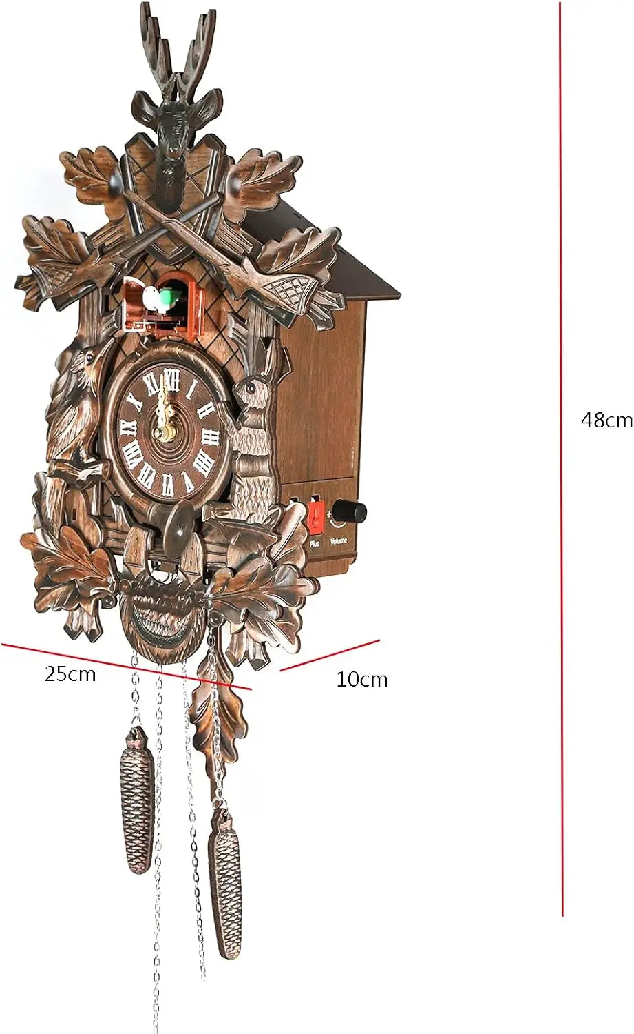 Cuckoo Wall Clock, Traditional Black Forest Cuckoo Clock Style Cuckoo Clock for Living Room, Bedroom, Study, Office, Gifts