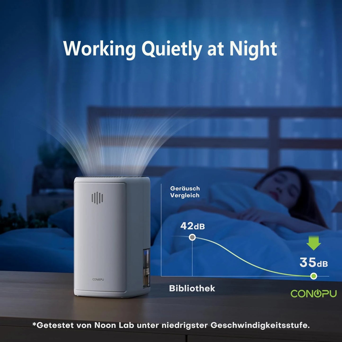 1100ML Dehumidifier Removable Water Tank Home Appliances, Auto Defrost, Ultra Quiet for Sleep Room Bathroom Garage Shoe Cabinet