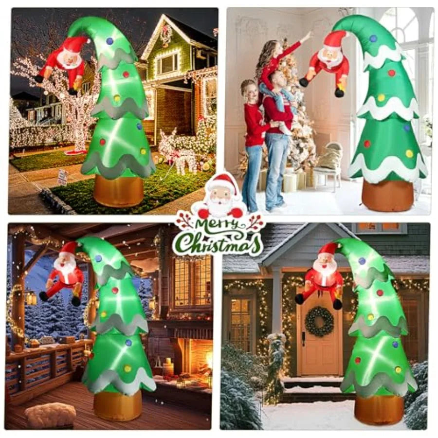 Hign-concerned Santa Claus Inflatable With LED Lights For Outdoor Yard