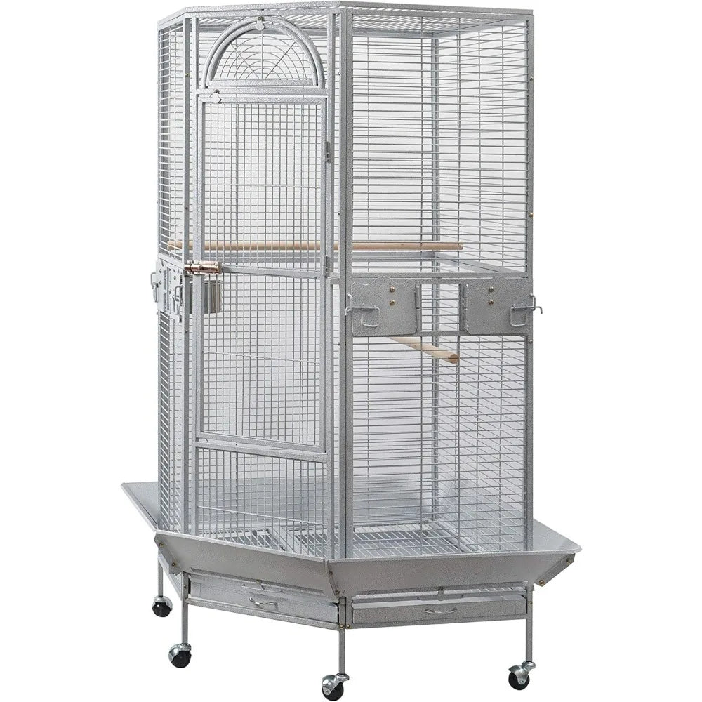RBX Corner Bird Cage For Cockatiel Parakeet Commercial-Grade Space-Saving Design