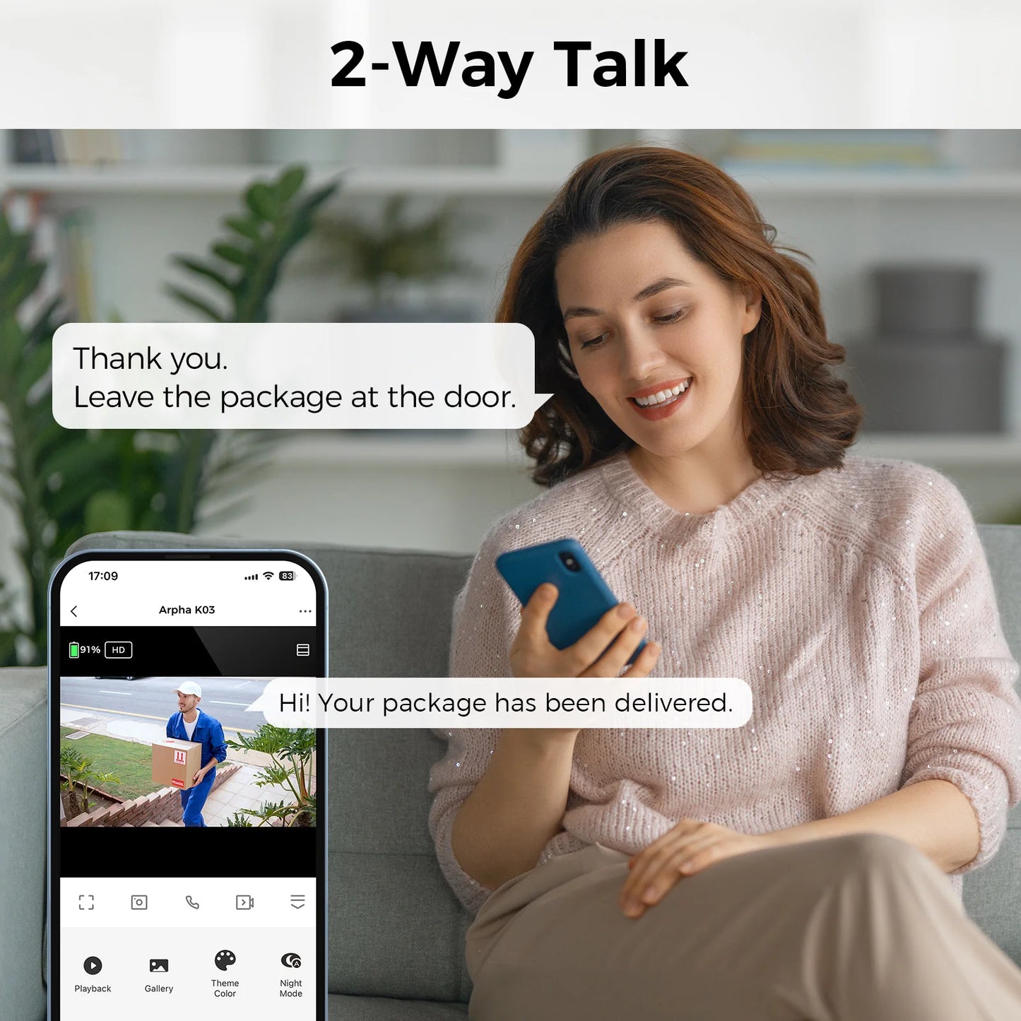 Arpha 1080P Outdoor WiFi Surveillance Camera with UltraHighDefinition NightVision Audio