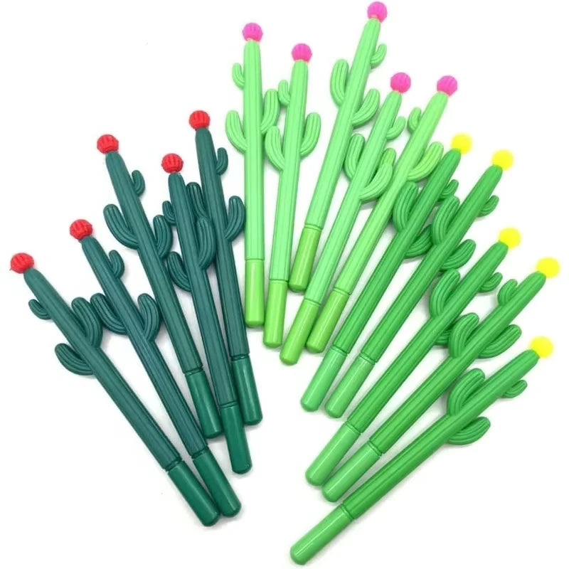 Cactus Gel Pen Set 24 Pcs Cute Novelty Stationery Kit