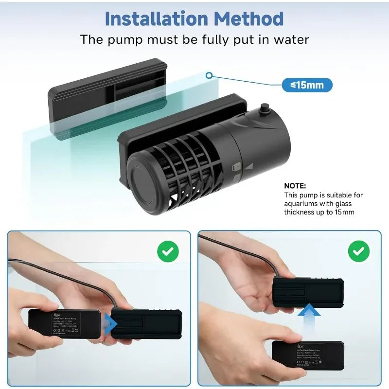 High Aquarium Wave Maker Magnetic Adjustable Crossflow Pump Controller 1059GPHWater