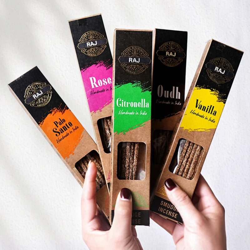 Hign-concerned Raj Indian Natural Handmade Sandalwood Palo Santo Incense Sticks