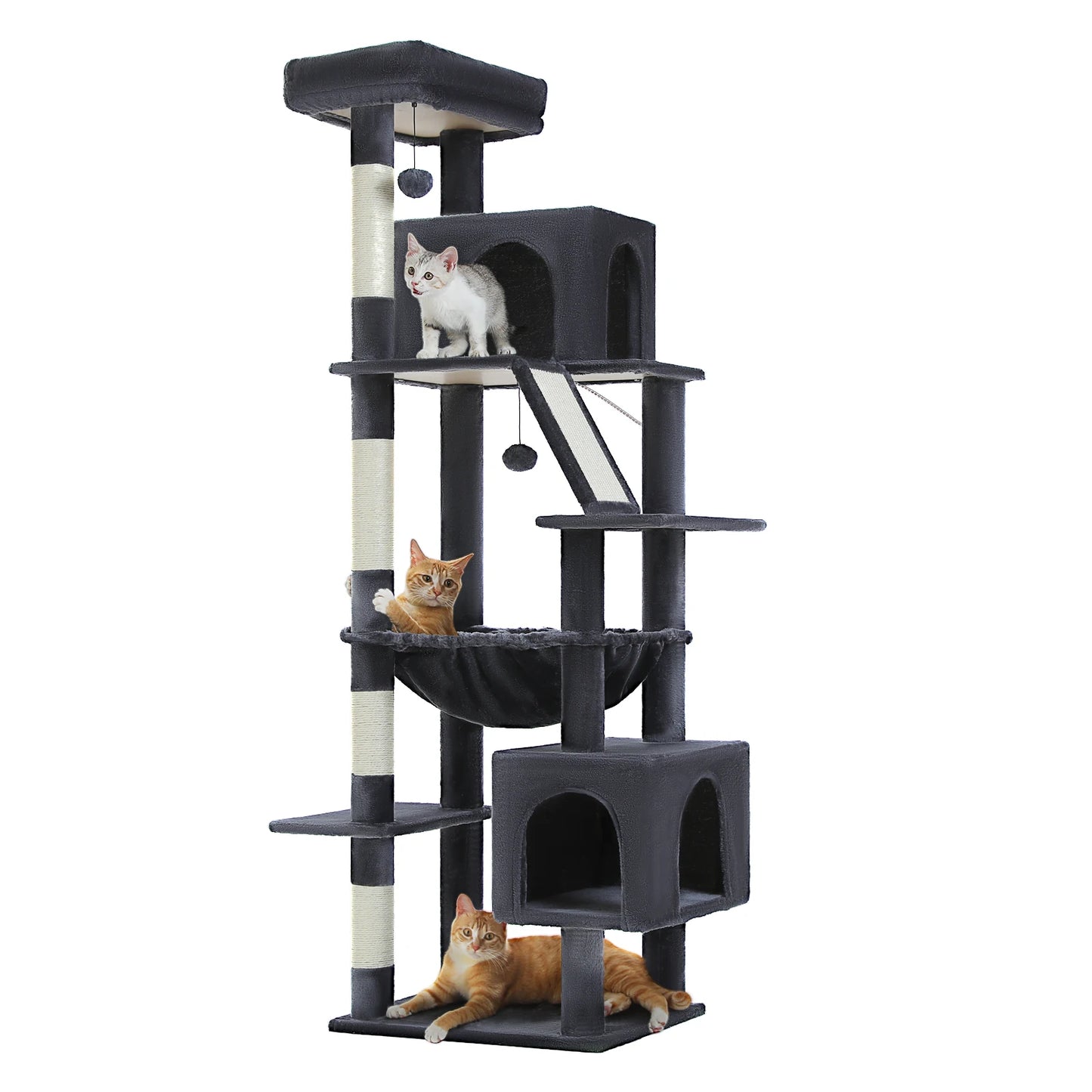 180cm Large Cat Tree Tower Home Furniture Cat Tower Pets Hammock Sisal Cat Scratching Post Climbing Frame Toy Spacious Perch