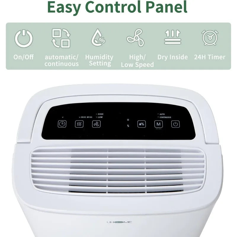 Uhome 120 Pints Dehumidifier with Drain Hose - 6000 Sq. Ft Quiet Dehumidifier for Home, Basements, Storages and Large Rooms