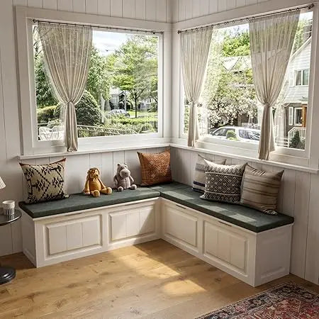 Corner Storage Nook Bench With Cushion For Kitchen Entryway