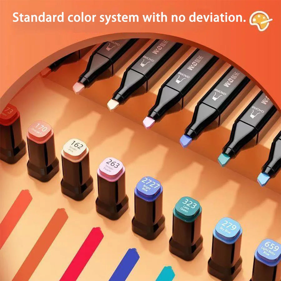 Color Dual-Tip Artist Markers Set OneHundredSixtyEight Marker Assortment Comprehensive-Quality