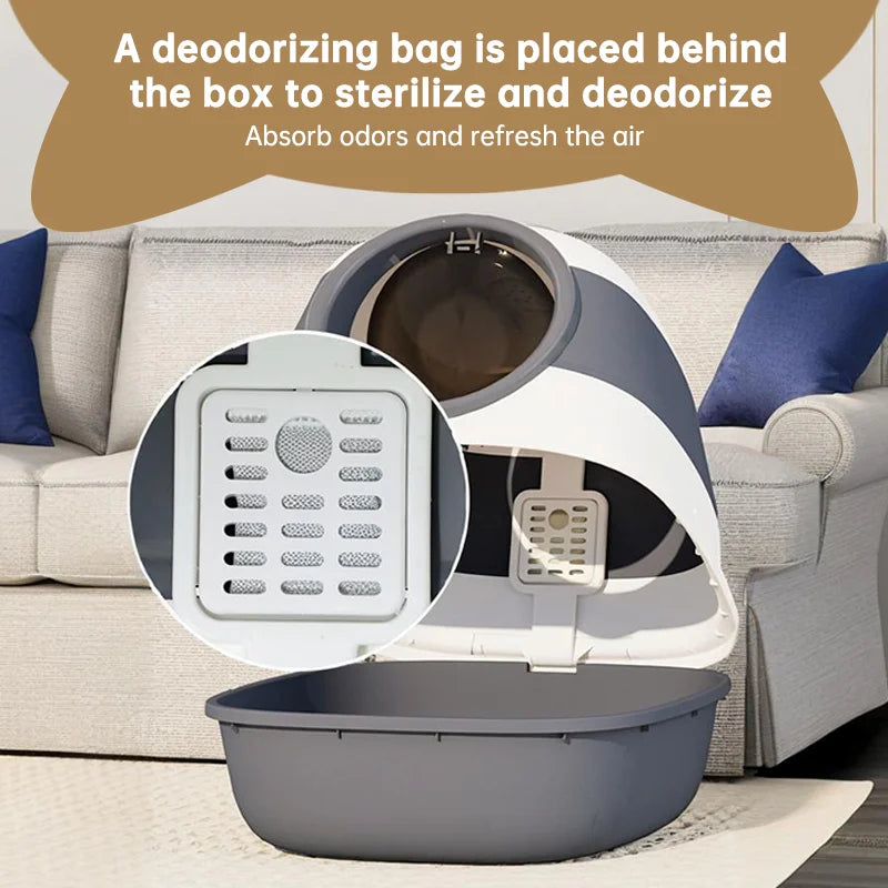 Large Enclosed Cat Litter Box with Scoop