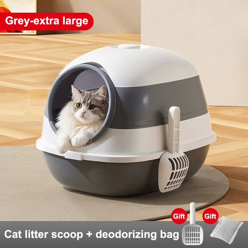 Large Enclosed Cat Litter Box with Scoop