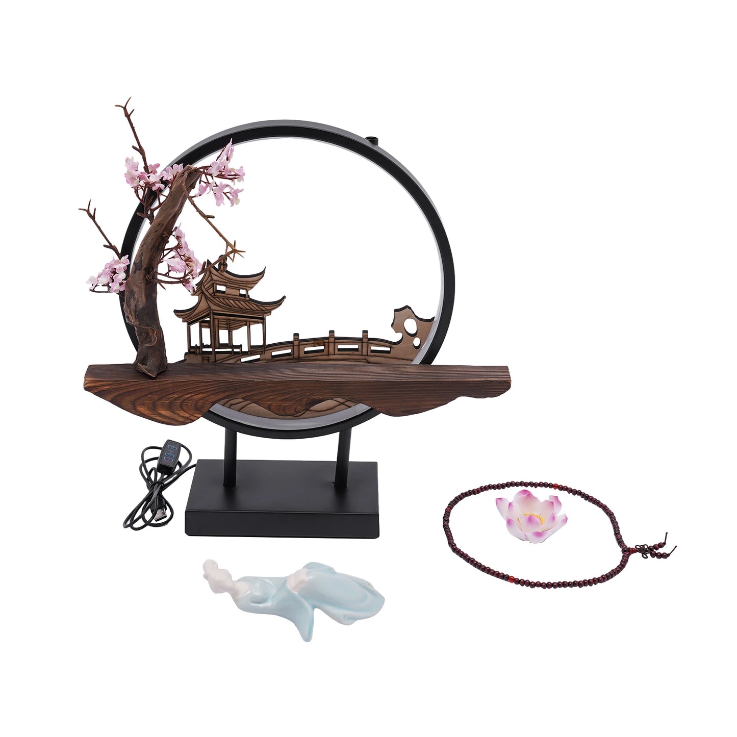 Bymaocar Waterfall Ceramic Backflow Incense Burner Holder