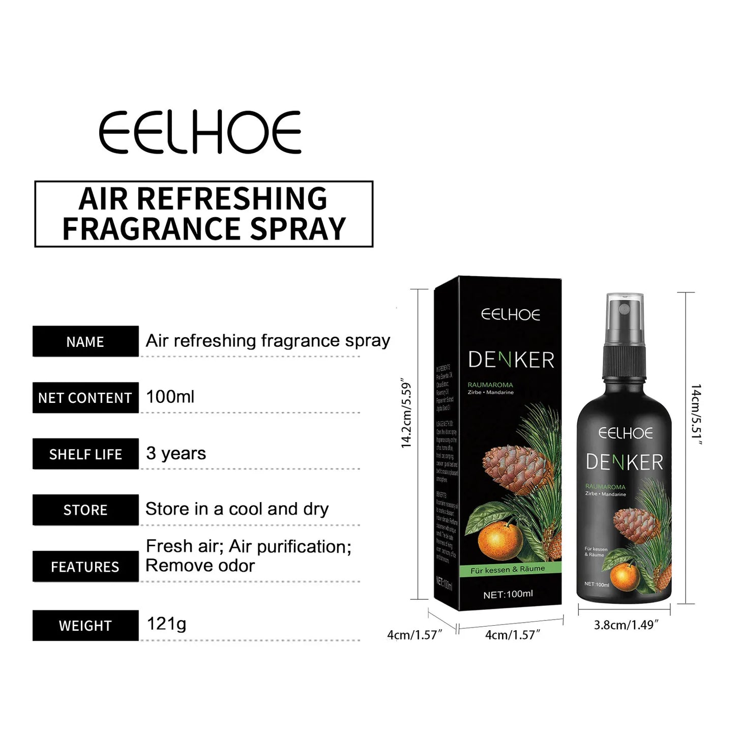 Eelhoe UltraPremium Air Freshener Mist Aromatherapy Home Fragrance Odor Removal