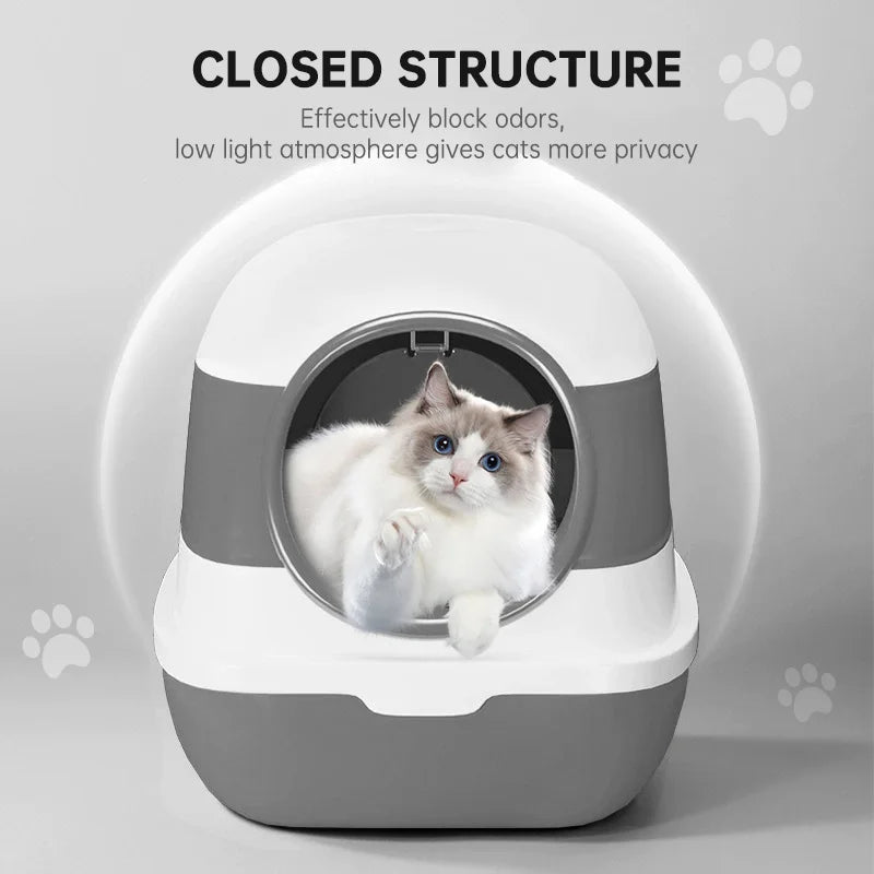 Large Enclosed Cat Litter Box with Scoop