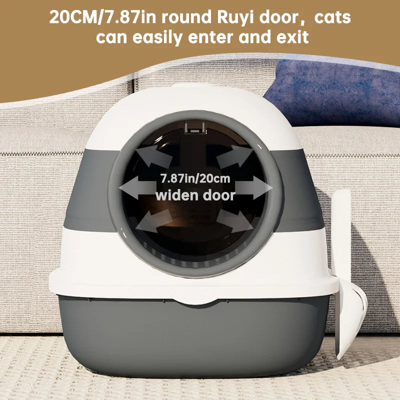 Large Enclosed Cat Litter Box with Scoop