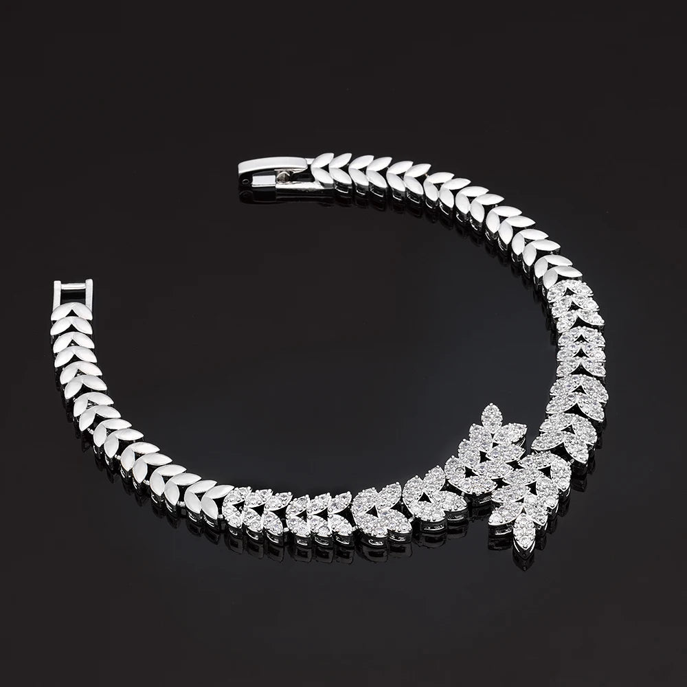 Fine or Fashion Zirconia Bridal Set Necklace Earrings
