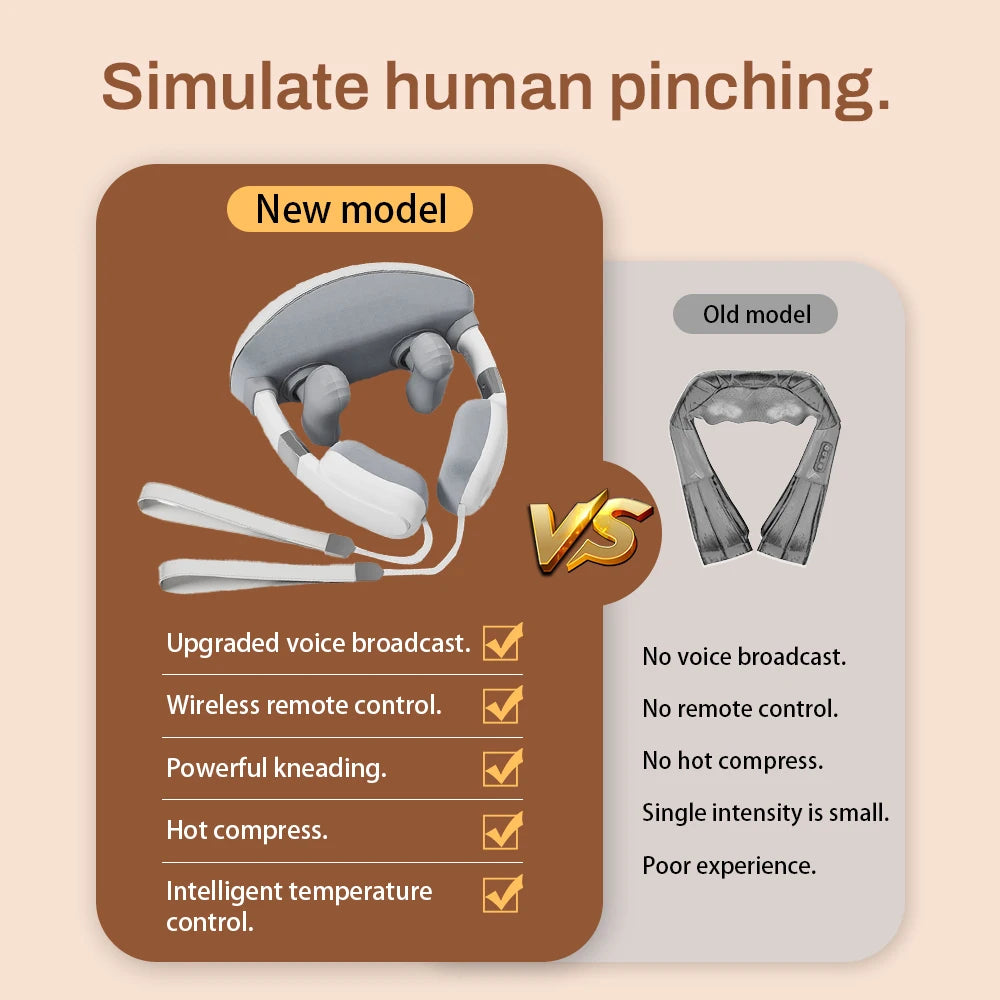 Simulated Finger Massage Multifunctional Massager, Adjustable in Multiple Gears, Fully Wrapped Shoulder and Neck Massage Shawl, Constant Temperature Heating + Stereo Kneading, Straight Muscle Strain