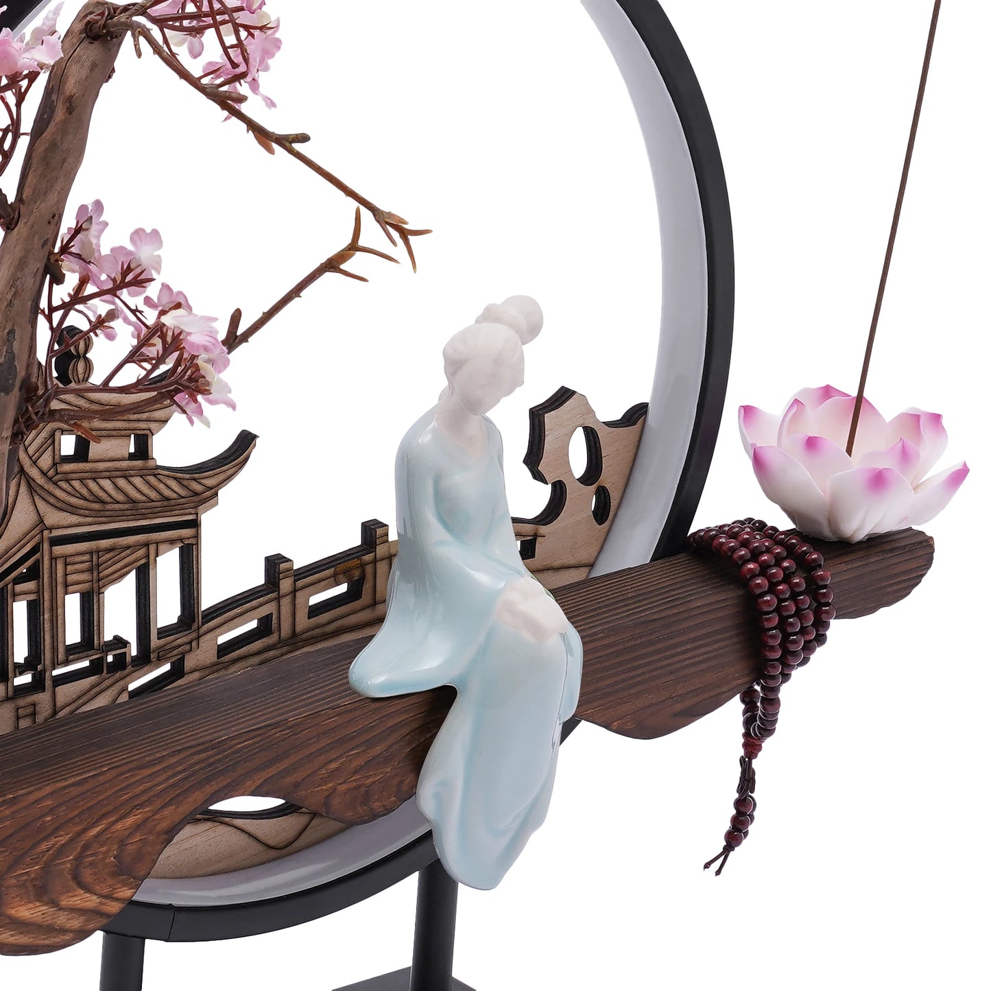 Bymaocar Waterfall Ceramic Backflow Incense Burner Holder