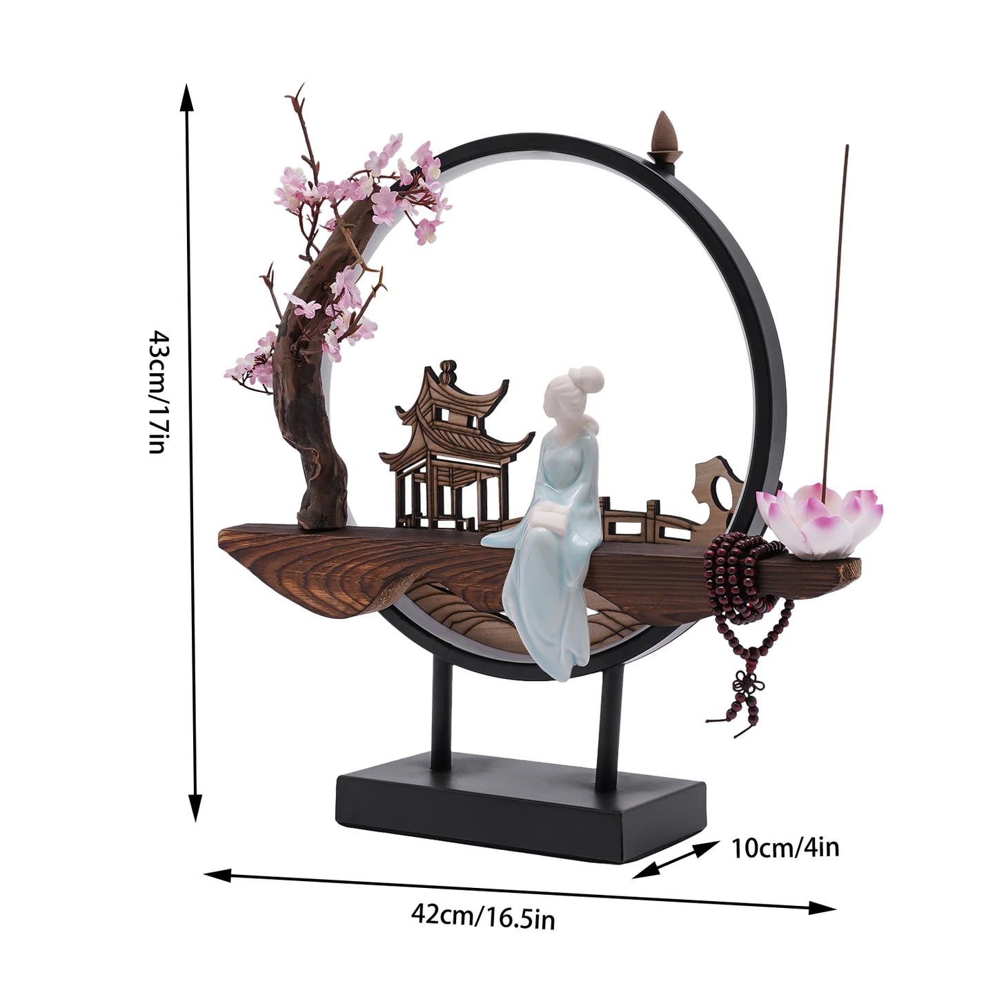 Bymaocar Waterfall Ceramic Backflow Incense Burner Holder