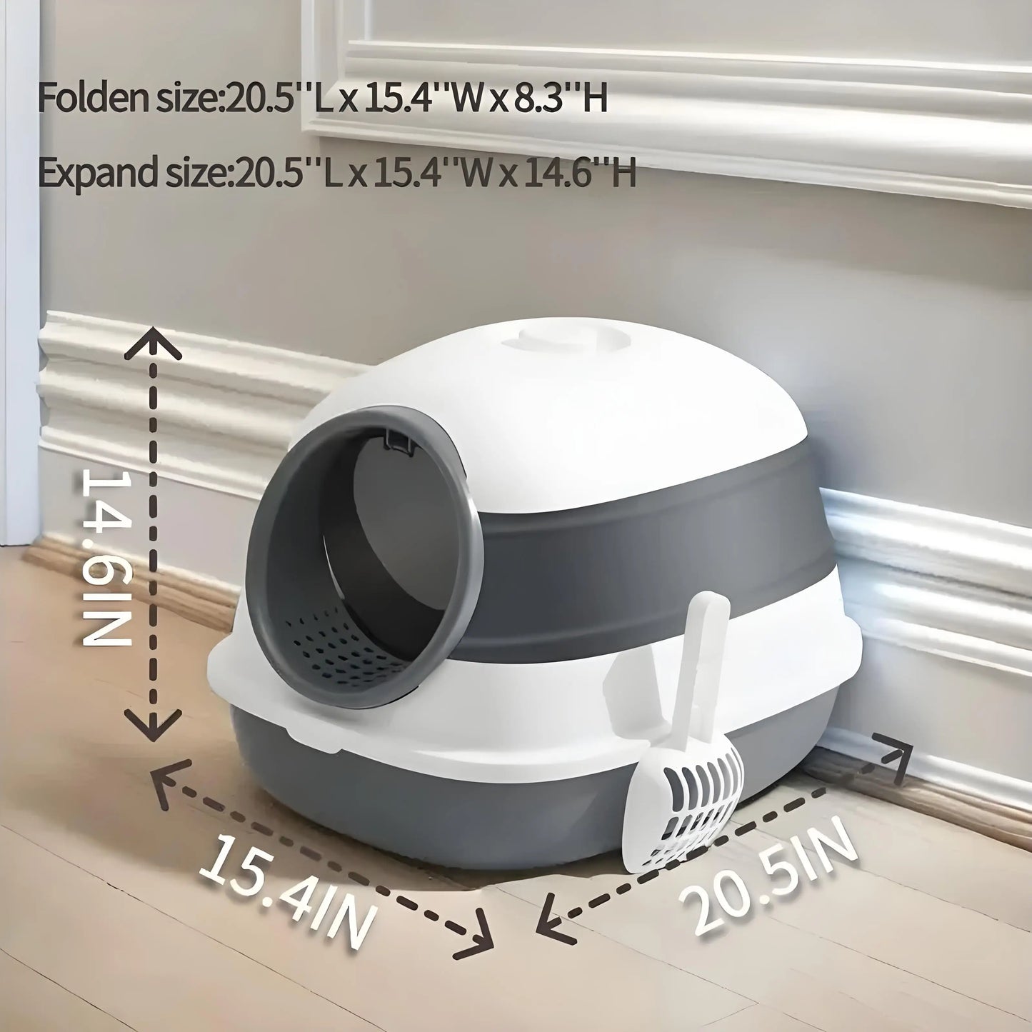 Large Enclosed Cat Litter Box with Scoop