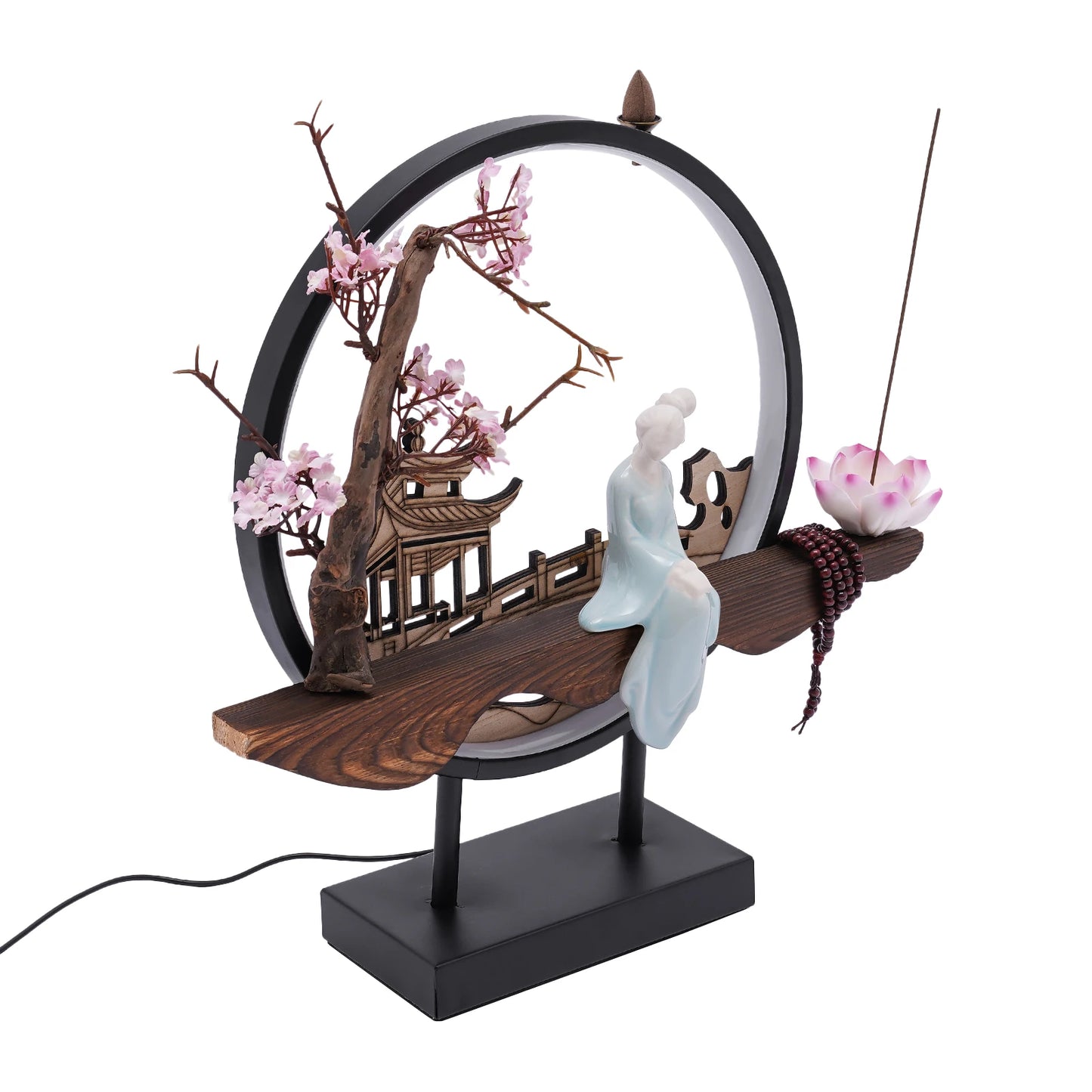 Bymaocar Waterfall Ceramic Backflow Incense Burner Holder