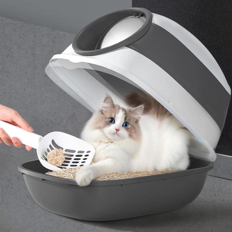 Large Enclosed Cat Litter Box with Scoop