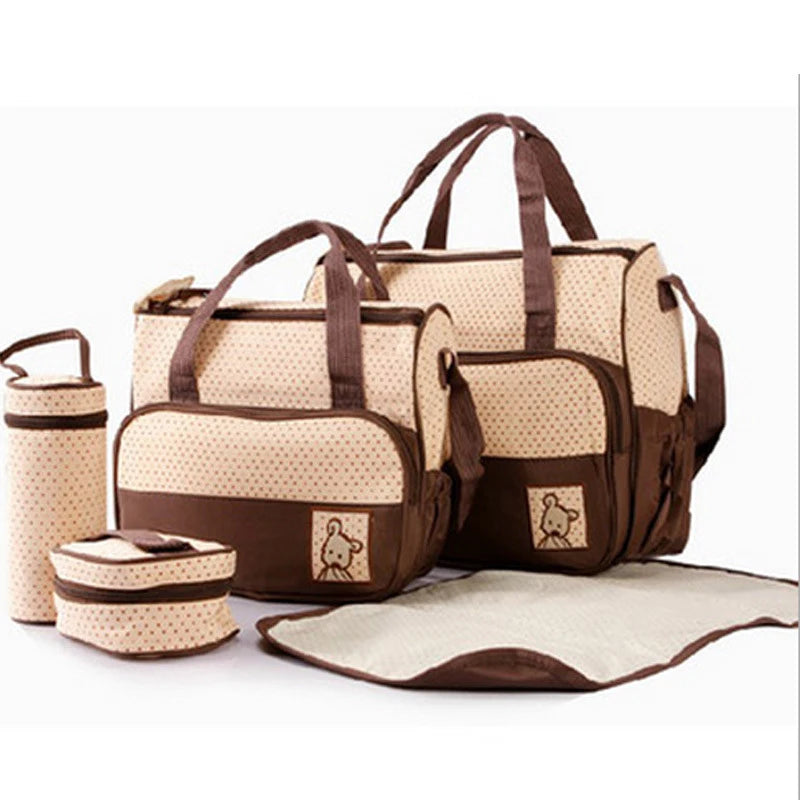 Mom Bag Five-Piece One-Shoulder Large Capacity Waterproof Diaper Bag