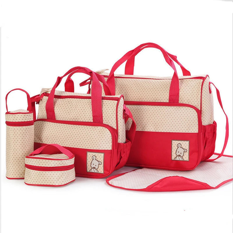Mom Bag Five-Piece One-Shoulder Large Capacity Waterproof Diaper Bag