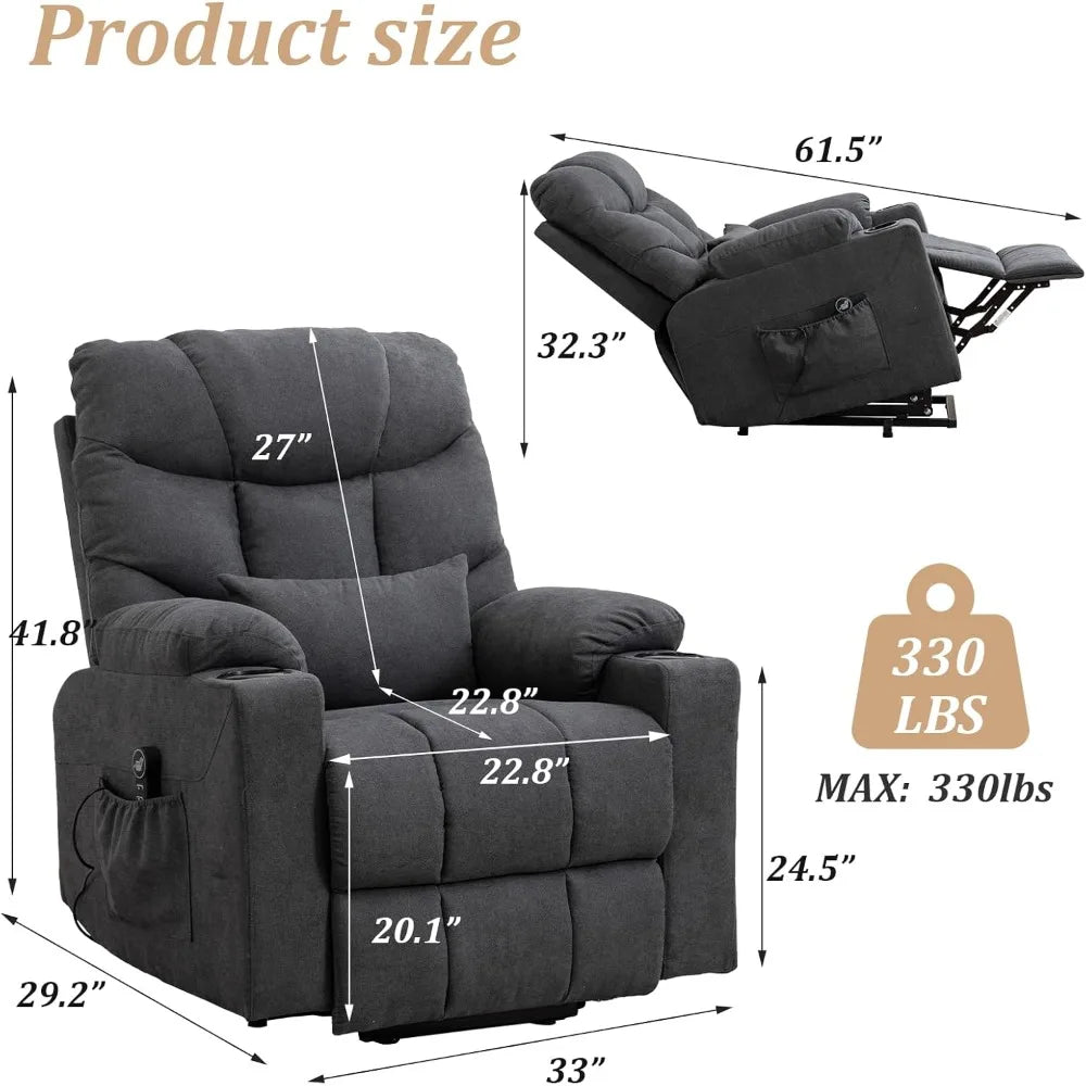 DAFIFY Power Lift Recliner Chair Electric Massage With Heat