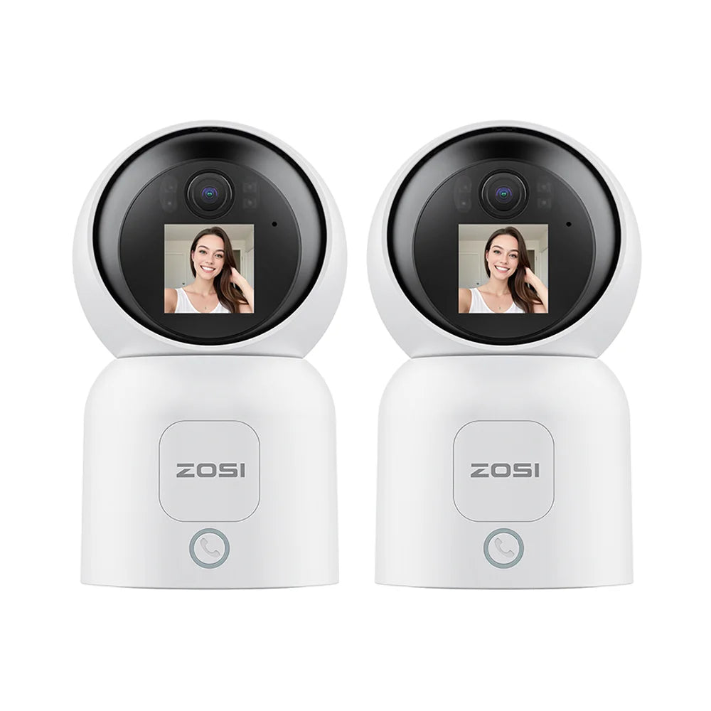 ZOSI C519M 4MP HD Indoor Baby Monitor 1.44 Inch Screen 2.4G/5G WiFi Video Call Auto Tracking Wireless IP Smart Surveillance Cam