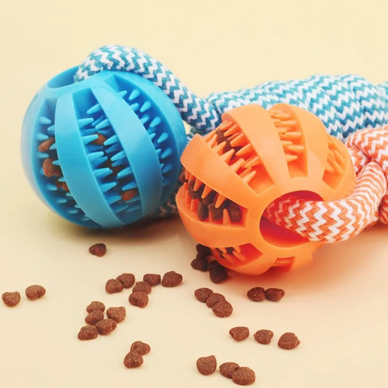 Hign-concerned Durable Braided Rope Dog Chew Toy Ball With Dental Cleaning And Treat Dispenser