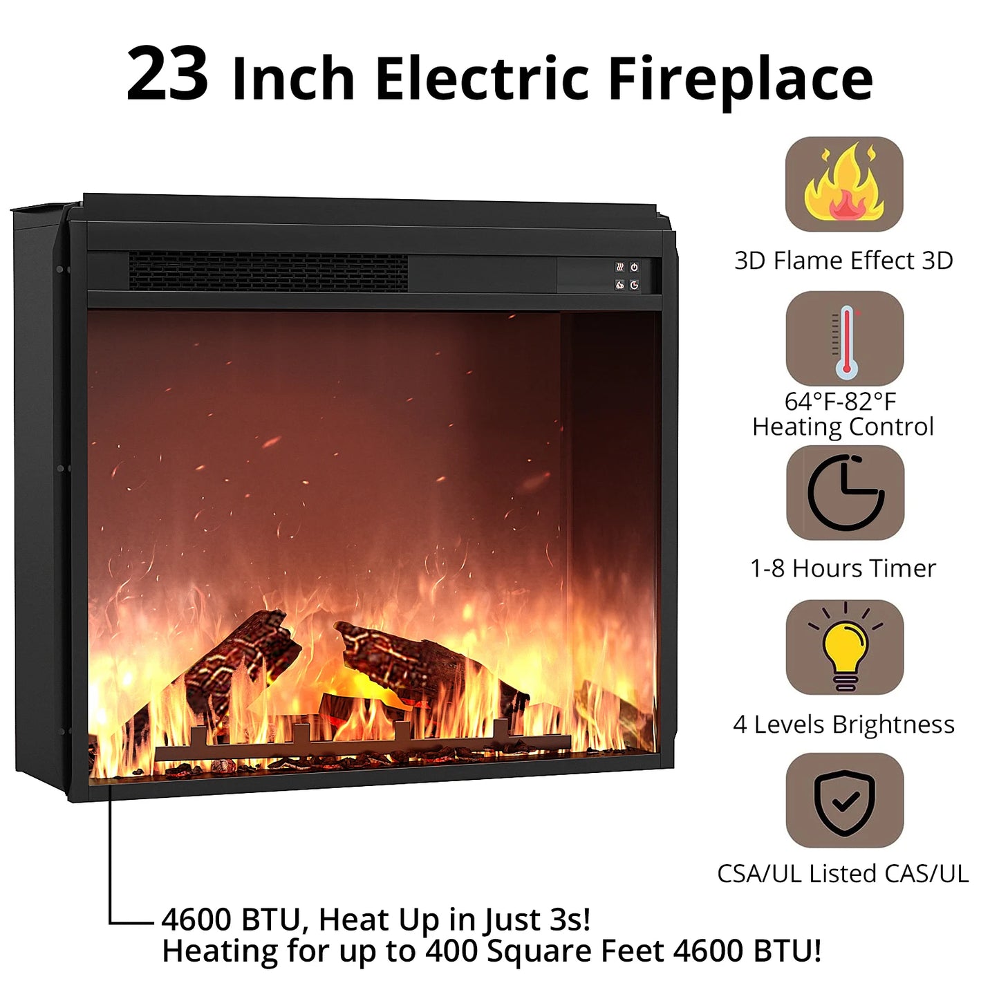 TV Stand for TVs up to 60’’ with Fireplace,Farmhouse Entertainment Center w/26’’ Electric Fireplace