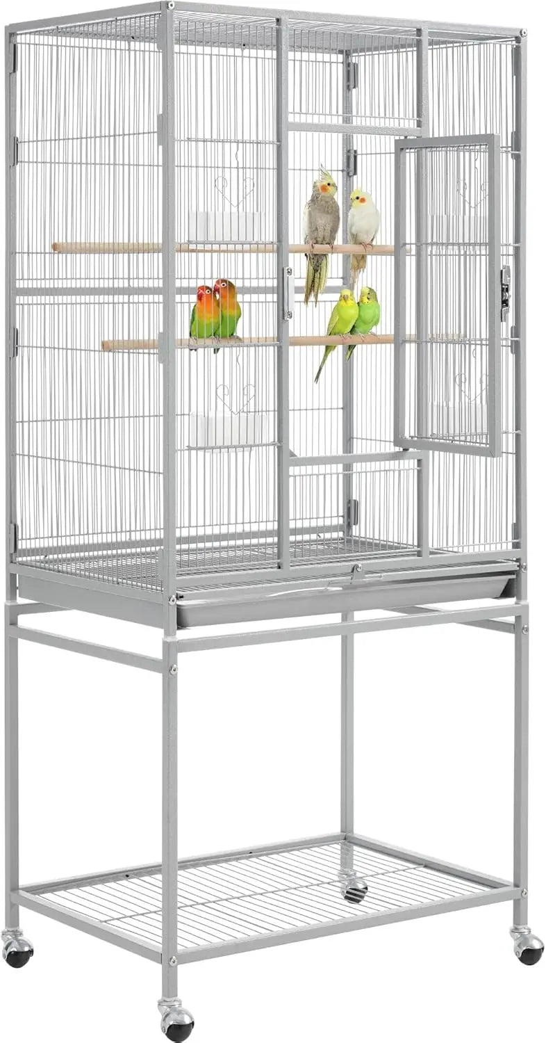 CommercialGradeAllMetal Iron Parrot Cage With Integrated Stand For Multiple Birds