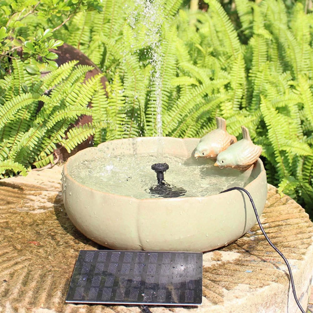 Solar Water Fountain Pump with Nozzles Solar Fountain Pond Pump Kit Solar Water Pump Kit for Garden Pool Pond Aquarium Fountain